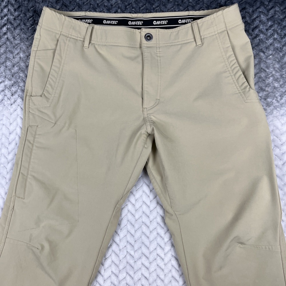 Hi-tech Pants Mens 34X30 Tan Cargo Zip Tech Performance Stretch Golf Chino Pants - Picture 2 of 16